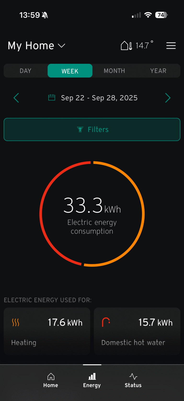 myVaillant App showing COP