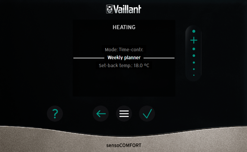 Vaillant Sensocomfort Heating Menu