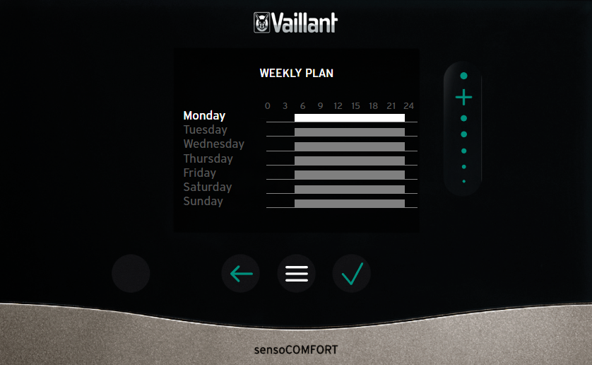 Vaillant Sensocomfort Weekly Planner